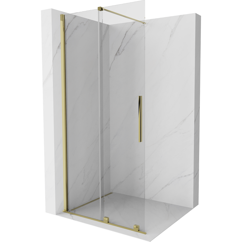 Mexen Velar posuvná sprchová stena Walk-in 110 x 200 cm, transparentná 8 mm, zlatá - 871-110-000-03-50