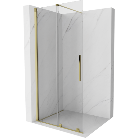 Mexen Velar posuvná sprchová stena Walk-in 120 x 200 cm, transparentná 8 mm, zlatá - 871-120-000-03-50