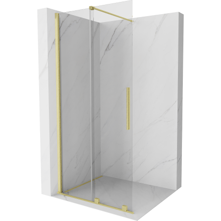 Mexen Velar posuvná sprchová stena Walk-in 70 x 200 cm, priehľadná 8 mm, zlatá brúsená - 871-070-000-03-55