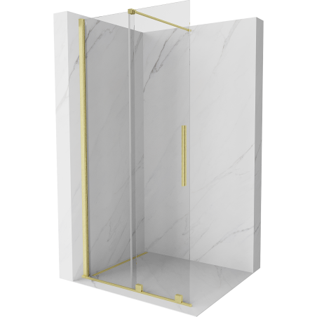 Mexen Velar Sprchová stena posuvná Walk-in 90 x 200 cm, transparentná 8 mm, zlatá kartáčovaná - 871-090-000-03-55