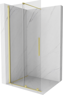 Mexen Velar posuvná sprchová stena Walk-in 120 x 200 cm, priehľadná 8 mm, zlatá kartáčovaná - 871-120-000-03-55