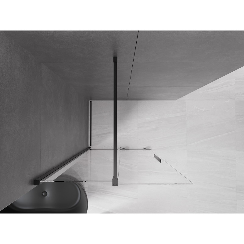 Mexen Velar posuvná sprchová stena Walk-in 70 x 200 cm, transparentná 8 mm, čierna - 871-070-000-03-70
