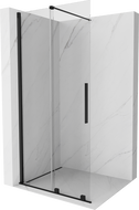 Mexen Velar sprchová stena posuvná Walk-in 80 x 200 cm, priehľadná 8 mm, čierna - 871-080-000-03-70