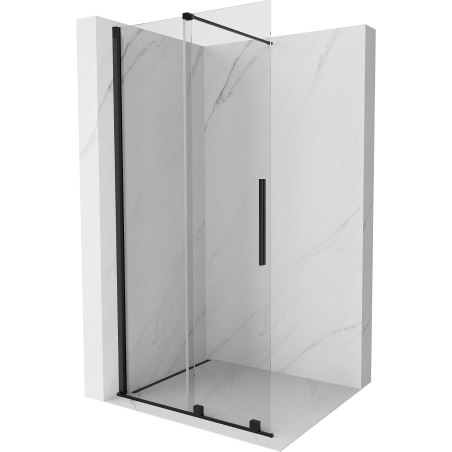 Mexen Velar posuvná sprchová stena Walk-in 90 x 200 cm, transparentná 8 mm, čierna - 871-090-000-03-70