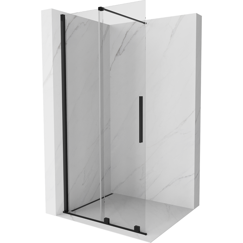 Mexen Velar sprchová stena sklápacia Walk-in 100 x 200 cm, transparentné 8 mm, čierna - 871-100-000-03-70