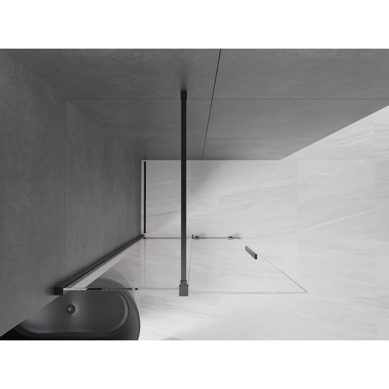 Mexen Velar posuvná sprchová stena Walk-in 120 x 200 cm, transparentná 8 mm, čierna - 871-120-000-03-70