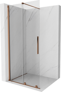 Mexen Velar posúvacie sprchové dvere Walk-in 80 cm, Priehľadné, Zlatoružová - 871-080-000-03-60
