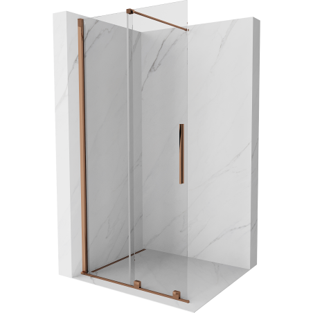 Mexen Velar posuvná sprchová stena Walk-in 110 x 200 cm, transparentná 8 mm, ružové zlato - 871-110-000-03-60