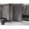 Mexen Velar posuvná sprchová stena Walk-in 120 x 200 cm, transparentná 8 mm, ružové zlato - 871-120-000-03-60