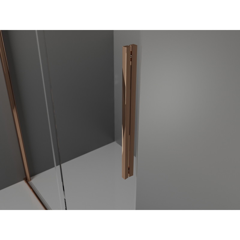 Mexen Velar posuvná sprchová stena Walk-in 120 x 200 cm, transparentná 8 mm, ružové zlato - 871-120-000-03-60