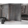 Mexen Velar posuvná sprchová stena Walk-in 100 x 200 cm, transparentná 8 mm, brúsená meď - 871-100-000-03-65