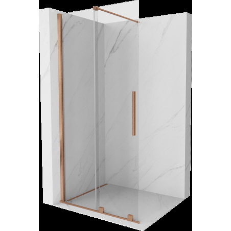 Mexen Velar sprchový panel posuvný Walk-in 110 x 200 cm, číre 8 mm, matný bronz - 871-110-000-03-65