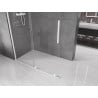 Mexen Velar zasúvacia sprchová stena Walk-in 140 x 200 cm, transparentná 8 mm, biela - 871-140-000-03-20
