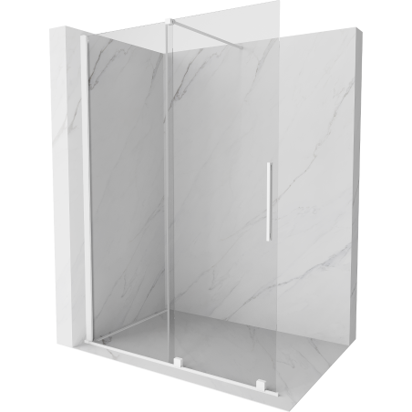 Mexen Velar posuvná sprchová stena Walk-in 130 x 200 cm, transparentná 8 mm, biela - 871-130-000-03-20