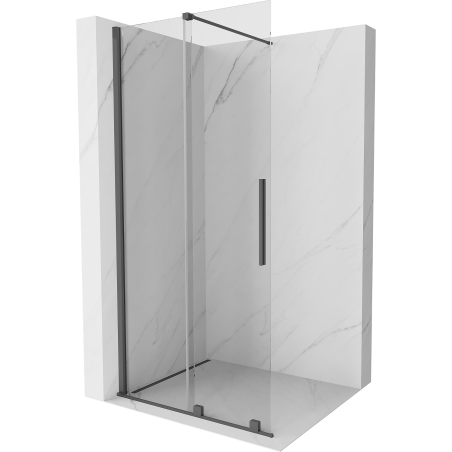 Mexen Velar sprchová stena rozťahovacia Walk-in 75 x 200 cm, transparentné 8 mm, gun gray eloxovaná - 871-075-000-03-66