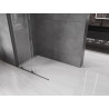 Mexen Velar rozťahovacia sprchová stena Walk-in 75 x 200 cm, transparentná 8 mm, kartáčovaná zbraňová šedá