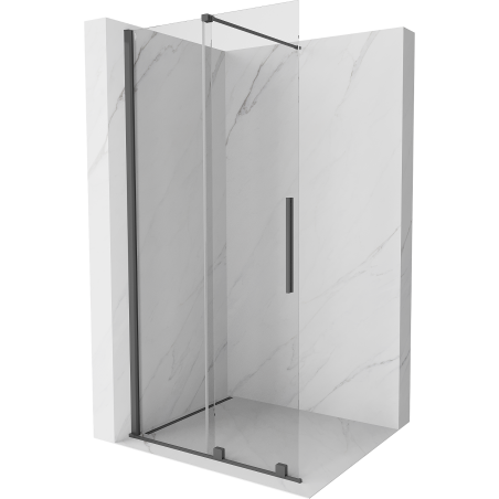 Mexen Velar posuvná sprchová stena Walk-in 90 x 200 cm, priehľadná 8 mm, brúsená pištoľová šedá - 871-090-000-03-66