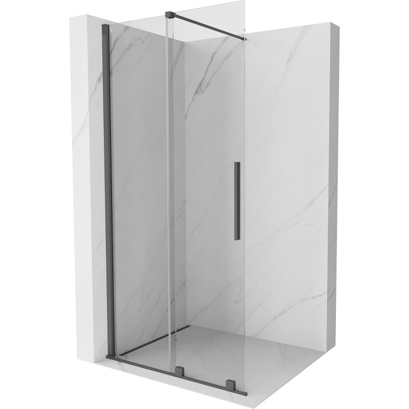 Mexen Velar Posuvná sprchová stena Walk-in 120 x 200 cm, priehľadná 8 mm, brúsená pištoľová sivá - 871-120-000-03-66