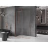 Mexen Velar posuvná sprchová stena Walk-in 130 x 200 cm, transparentná 8 mm, ružové zlato - 871-130-000-03-60