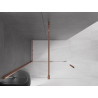 Mexen Velar posuvná sprchová stena Walk-in 140 x 200 cm, priehľadná 8 mm, ružové zlato - 871-140-000-03-60
