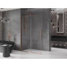 Mexen Velar posuvná sprchová stena Walk-in 160 x 200 cm, priehľadná 8 mm, ružové zlato - 871-160-000-03-60