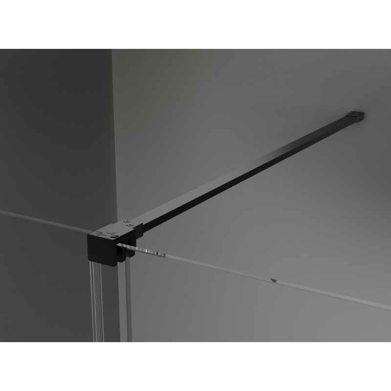 Mexen Velar posuvná sprchová stena Walk-in 130 x 200 cm, priehľadná 8 mm, čierna - 871-130-000-03-70