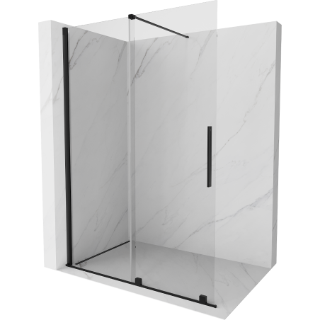 Mexen Velar posuvná sprchová stena Walk-in 160 x 200 cm, transparentná 8 mm, čierna - 871-160-000-03-70