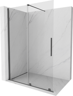 Mexen Velar posuvná sprchová stena Walk-in 140 x 200 cm, priehľadná 8 mm, kartáčovaná v odtieni gun gray