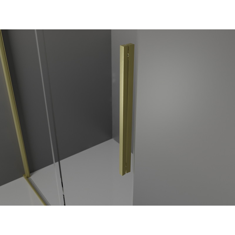 Mexen Velar posuvná sprchová stena Walk-in 130 x 200 cm, transparentná 8 mm, zlatá brúsená - 871-130-000-03-55