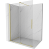 Mexen Velar sprchová stena posuvná Walk-in 160 x 200 cm, transparentná 8 mm, zlatá kartáčovaná - 871-160-000-03-55