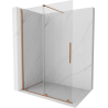 Mexen Velar posuvná sprchová stena Walk-in 130 x 200 cm, transparentná 8 mm, brúsená meď - 871-130-000-03-65