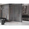 Mexen Velar posuvná sprchová stena Walk-in 130 x 200 cm, transparentná 8 mm, brúsená meď - 871-130-000-03-65