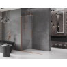 Mexen Velar posuvná sprchová stena Walk-in 130 x 200 cm, transparentná 8 mm, kartáčovaná meď - 871-130-000-03-65