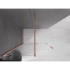 Mexen Velar posuvná sprchová stena Walk-in 130 x 200 cm, transparentná 8 mm, kartáčovaná meď - 871-130-000-03-65