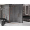 Mexen Velar posuvná sprchová stena Walk-in 150 x 200 cm, transparentná 8 mm, brúsená meď - 871-150-000-03-65