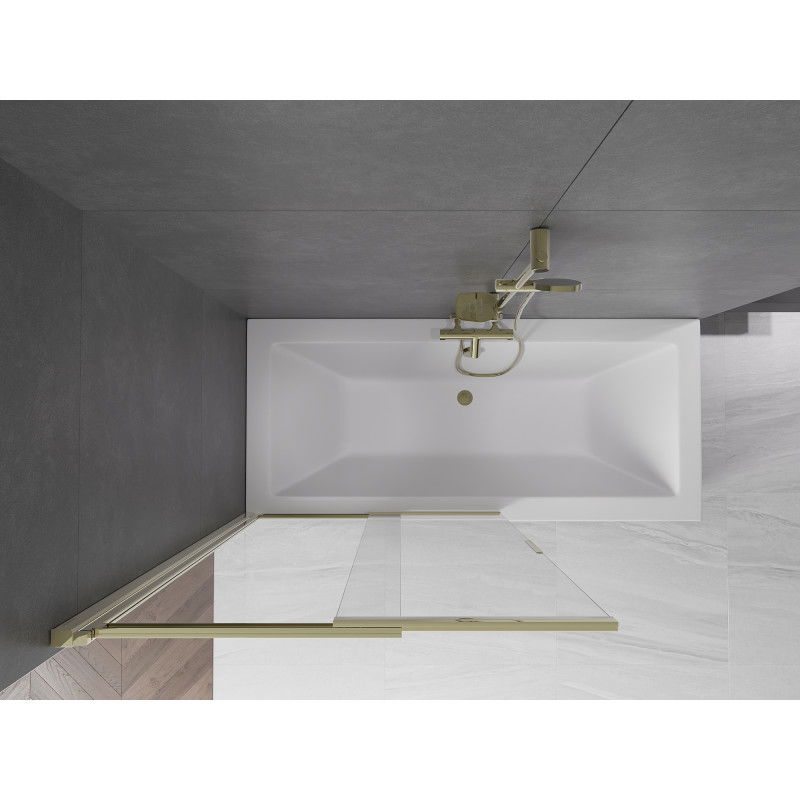 Mexen Fox sprchová zástena 2-krídlová posuvná 100 x 150 cm, transparentná, zlatá - 891-100-002-50-00