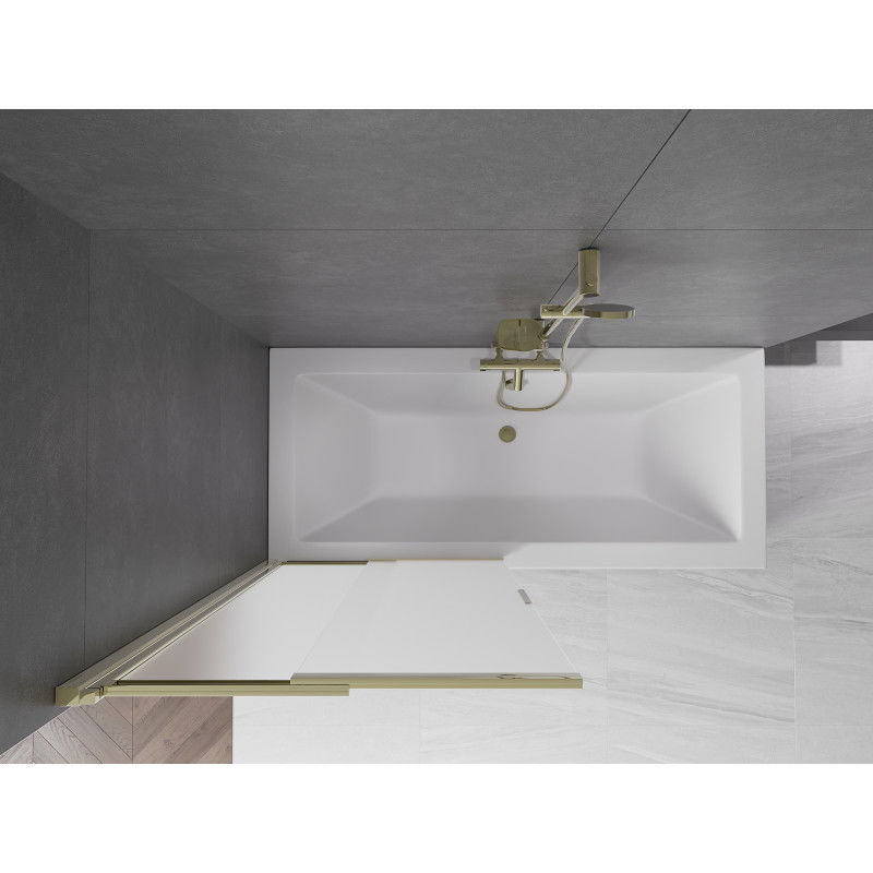 Mexen Fox sprchová zástena 2-krídlová posuvná 85 x 150 cm, mrazivá, zlatá - 891-085-002-50-30