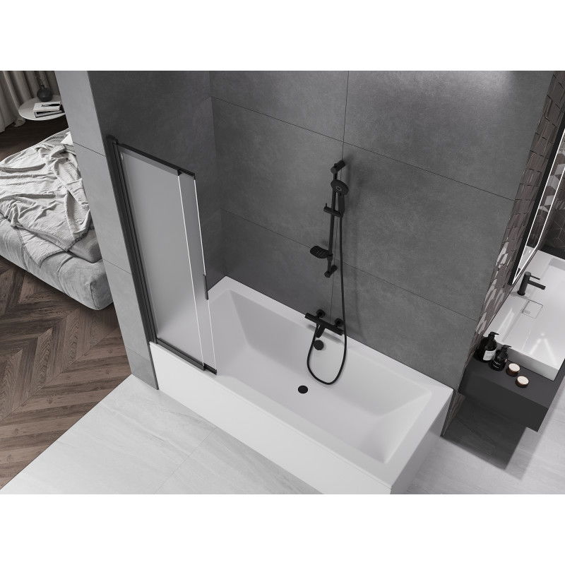 Mexen Fox dvojkrídlová sprchová zástena posuvná 85 x 150 cm, mat, čierny - 891-085-002-70-30