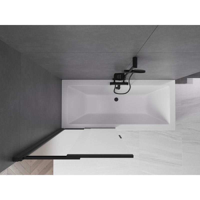 Mexen Fox dvojkrídlová sprchová zástena posuvná 85 x 150 cm, mat, čierny - 891-085-002-70-30