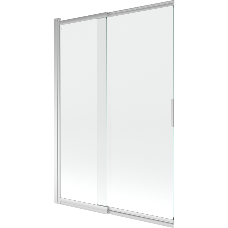 Mexen Fox sprchový záves 2-krídlový posuvný 120 x 150 cm, transparentný, chróm - 891-120-002-01-00