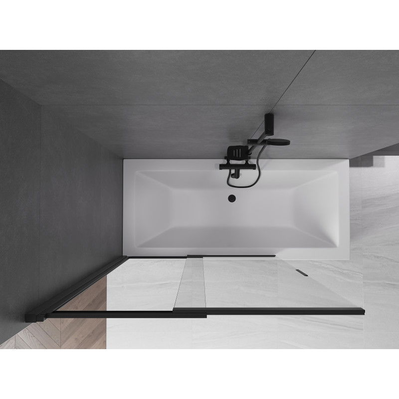 Mexen Fox sprchová zástena 2-dielna posuvná 120 x 150 cm, transparentná, čierna - 891-120-002-70-00