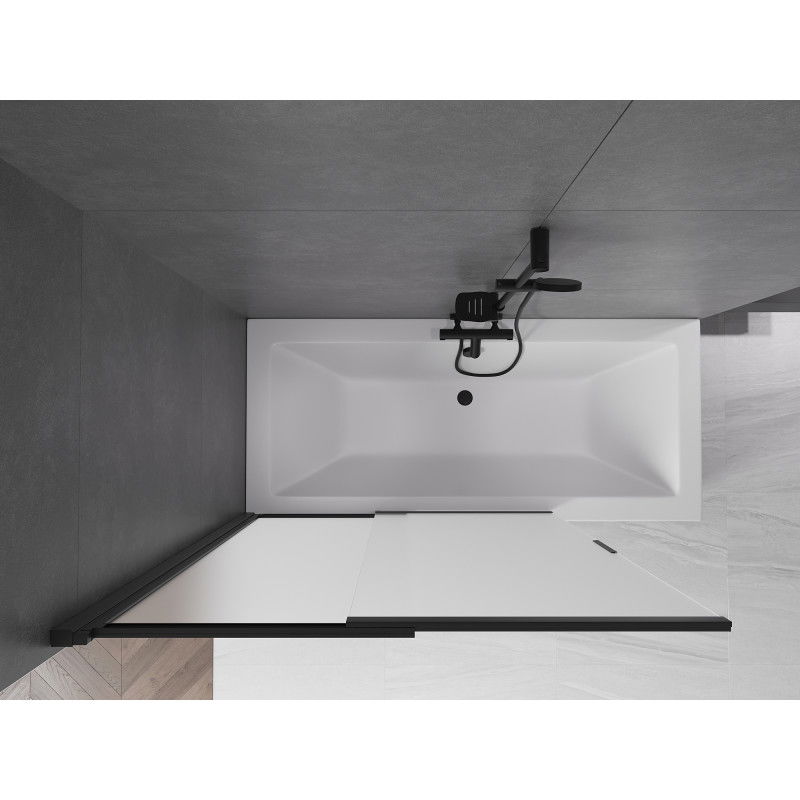 Mexen Fox, sprchová zástena na vaňu, 2-krídlová, posuvná, 120 x 150 cm, matná, čierna - 891-120-002-70-30