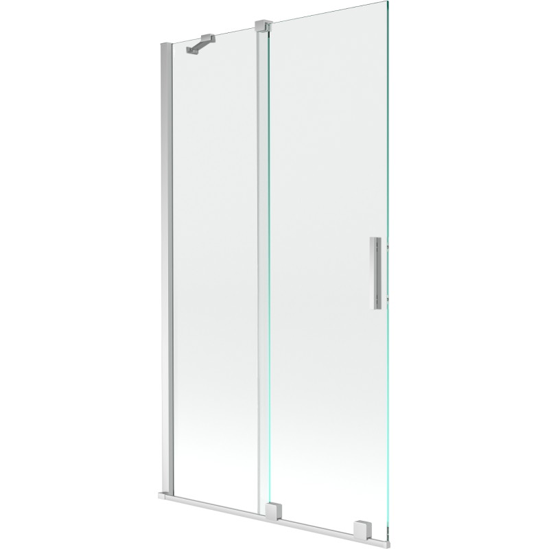 Mexen Velar posuvná dvojkrídlová vaňová zástena 100 x 150 cm, transparentná, chróm - 896-100-000-01-01