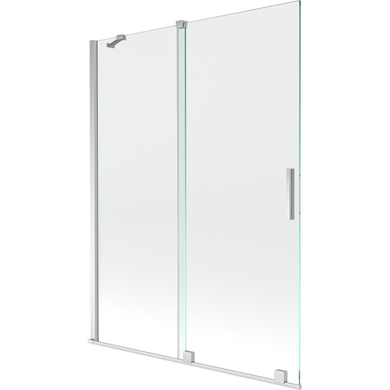 Mexen Velar vaňová zástena 2-krídlová posuvná 130 x 150 cm, transparentná, chróm - 896-130-000-01-01