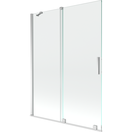 Mexen Velar sprchový zásten na vaňu 2-krídlový posuvný 130 x 150 cm, transparentný, chróm - 896-130-000-01-01
