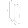 Mexen Velar dvojkrídlová sprchová stena posuvná 130 x 150 cm, transparentná, chróm - 896-130-000-01-01