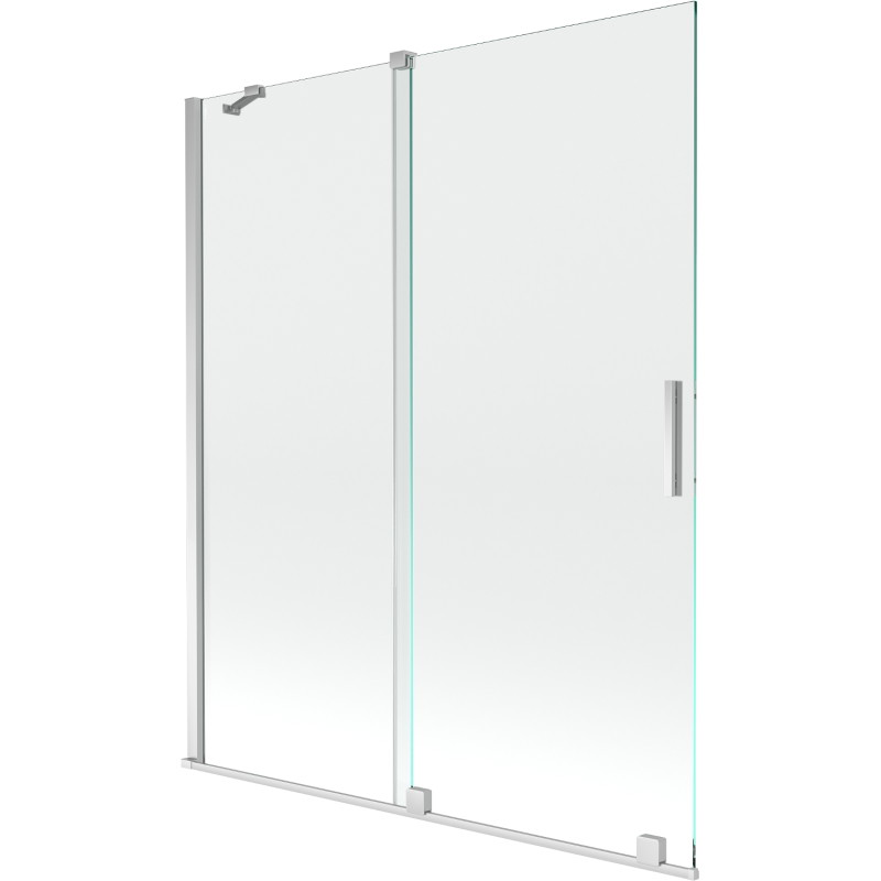 Mexen Velar sťahovací dvojdverový vaňový panel 140 x 150 cm, transparentný, chróm - 896-140-000-01-01