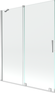 Mexen Velar sťahovací dvojdverový vaňový panel 140 x 150 cm, transparentný, chróm - 896-140-000-01-01