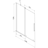 Mexen Velar sťahovací dvojdverový vaňový panel 140 x 150 cm, transparentný, chróm - 896-140-000-01-01