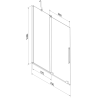 Mexen Velar vaňová zábrana 2-dverová posuvná 70 x 150 cm, transparentná, biela - 896-070-000-01-20